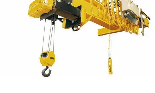 Image of overhead crane which helps to lift the heavy materials and weighing things on Man Shop Facility